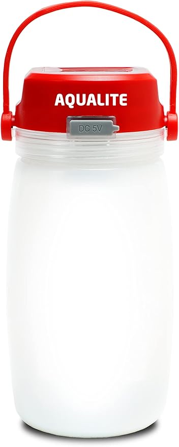 Eton - Aqualite Solar Powered Lantern with Integrated Water Bottle & Personal 8-Piece Emergency Survival Kit, USB Charger, Fire Starter, Emergency Whistle, Strobe Light, Commitment to Preparedness