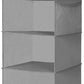 MAX Houser 3 Tier Shelf Hanging Closet Organizer, Space Saver,Closet Hanging Shelf with 2 Sturdy Hooks for Storage, Foldable (Grey)
