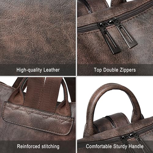 Vegan Leather Laptop Backpack for Women 15.6 inch Work Backpack Fashion Travel Backpack Purse for Travel College Work