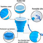 Collapsible Cup - Silicone FoldableCup-Expandable Folding Drinking Cups -Reusable Portable Mugs-Cup For Travel, Camping, Hiking, Survival, Car, Picnic, Beach, Holiday Vacation, Outdoor Sports Blue