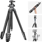 NEEWER LITETRIP LT38 61" Travel Tripod Carbon Fiber for Camera, 360° Pan Tilt Low Profile Ball Head, Flexible Center Axis, Arca QR Plate Compatible with Peak Design Tripod Clip V3, Max Load 22lb