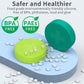 2 Pack Small Pill Box,3 Compartment Round Silicone Travel Pill Box for Purse Pocket, Waterproof Portable Compact Medicine Holder for Vitamin, Cod Liver Oil, Supplement(Green+Teal)