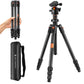 K&F Concept 64" Carbon Fiber Camera Tripod,Lightweight Travel Tripod with 36mm Metal Ball Head Load Capacity 17.6lbs, Quick Release Plate,for DSLR Cameras Indoor Outdoor Use K254C2+BH-36L
