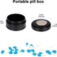 Portable Pill Box Metal Pill Case - Single Waterproof Pill Container for Purse & Pocket Travel Pillbox, Daily Round Aluminium Medicine Organizer Holder to Hold Vitamins, Medication, Fish Oil