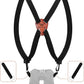 MOXULE Binocular Harness Strap X-shaped - Adjustable Bino Chest Straps for All Binoculars Hunting,Hiking and Birding - Black