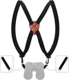 MOXULE Binocular Harness Strap X-shaped - Adjustable Bino Chest Straps for All Binoculars Hunting,Hiking and Birding - Black