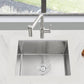 POPFLY 23 Inch Undermount Kitchen Sink, Single Bowl 18 Gauge 304 Stainless Steel Outdoor Sink, 23×18 In Bar Prep Small Undermount Kitchen Sink, Brushed Nickel