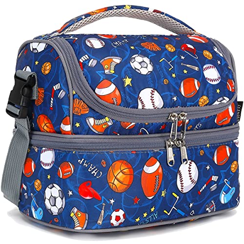 Double Decker Cooler Insulated Lunch Bag Large Tote for Boys