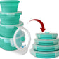Collapsible Bowls for Camping, Set of 4 Silicone Food Storage Containers with Lids, Rv storage and organization, Rv Kitchen Accessories, BPA Free, Microwavable, Freezer, Dishwasher Safe