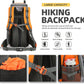 King'sGuard 60L Hiking Backpack Large Waterproof Camping Backpack for Men and Women Lightweight Frameless Backpacking Backpack with Rain Cover (Orange) - Roamly