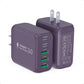 50W 2-Pack USB C Wall Charger Block, 5-Port C Charger Fast Charging Block PD Power Adapter +QC 3.0 Multiport Type C Box Brick Cube USB A Wall Plug for iPhone 16/15/14/13 Pro Max,Samsung Galaxy(Purple) - Roamly