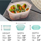 Zip Top Reusable Food Storage Bags | 3 Dish Set [Teal/Peach/Lavender] - Small, Medium, Large | Silicone Meal Prep Container | Microwave, Dishwasher and Freezer Safe | Made in the USA