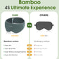 Bamboo Cotton Sleep Mask with Bluetooth Wireless Headphones - Blackout Eye Mask for Sleeping 3D Contoured Sleep Headband Ear Muffs Lengthen & Low Noise Hook for Better Experience (Grey)