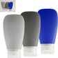 Leak Proof Silicone (Soft) Refillable Bottles 3oz-90 ml Travel Squeeze Bottles for Toiletries, TSA Size Containers for Lotions, Shampoos, Soaps, Sanitizer (3-Pack) Men or Women