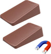 Premium Rubber Door Stop - Large Door Stopper Wedge,Anti-Slip Design, Automatically Fixed,Works On All Floor Types and Carpet Heavy Duty Door (2 Pack, Brown)…