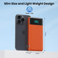 Portable Charger for iPhone with Built in Cables and Wall Plug,Upgraded 13800mAh Fast Charging USB C Power Bank,4 Outputs Travel Essential Battery Pack Compatible with iPhone 15/14/13,Android-Orange