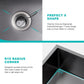 Black 18 inch Undermount Kitchen Sink - TSIBOMU 18 Gauge Stainless Steel 9" Deep Single Bowl Basin Undermount Kitchen Bar Sink, D18"xW18"xH9"