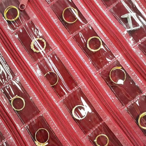 Travel Jewelry Roll Bag Portable Organizer Pouch With Grids&PVC Cover Storage Bags for Necklace