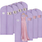 Syeeiex 60'' Garment Bags for Hanging Clothes, Set of 8 Dress Bags for Gowns, Garment Bags for Closet Storage for Gowns, Evening Dresses, Fur Coat, Long Dress(Purple)