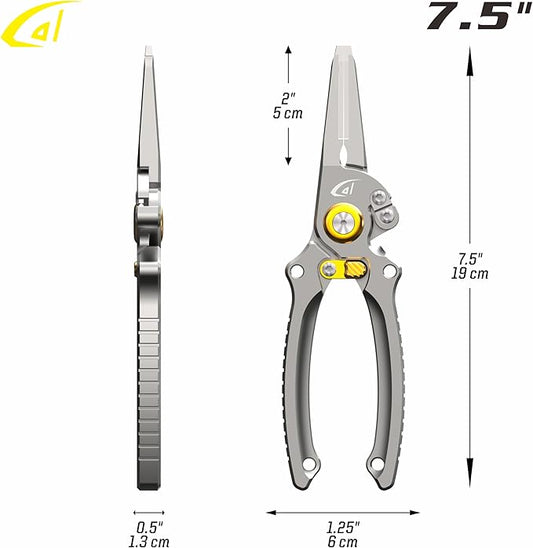 danco 7.5" Aluminum Fishing Side Cutters with Sheath, Fishing Line and Wire Cutter, Saltwater Safe, Fresh/Saltwater Fishing