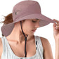 Rosoz Ponytail Sun Bucket Hats for Women UV Protection Foldable Mesh Wide Brim Hiking Beach Fishing Summer Safari