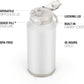 ZULU Powerfill Pro 64oz Half Gallon Stainless Steel Water Bottle with Quick Fill Lid, Triple Walled Vacuum Insulated Metal, Leak Proof Locking Lid, Sip and Chug, Reusable BPA Free, White Monochrome - Roamly