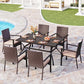 Wicker Patio Dining Chairs Set of 6 with Removable Cushions (6 Count)