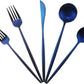 Gugrida 20-Piece 18/10 Stainless Steel Flatware Silverware, Luxury Dinnerware Set Travel Cutlery Tableware Include Knife Fork Spoon Service for 4,Healthy & Eco-Friendly Dishwasher Safe (Blue Matte)