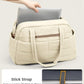 Travel Duffle Bag,Puffer Carry On Duffel Bag with Laptop Compartment Waterproof Overnight Weekender Bags for Women Large Hospital Tote Bags for Labor and Delivery(Medium,Beige）