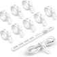 10Pack Silicone Cable Ties Cord Organizer - Lamicall Elastic Wire Ties Management, Travel Must Haves, Halloween Desk Home Office Workspace Accessories, Dorm Room Essentials, White Cable Keeper