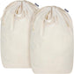 Canvas Laundry Bags with Handles & Square Base13.8"x 13.8", Large Heavy Duty Laundry Basket Hamper Liner, College Dorm Washable Drawstring Cotton Dirty Clothes Bag (Natural,2 Pack)