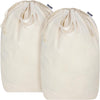 Canvas Laundry Bags with Handles & Square Base13.8"x 13.8", Large Heavy Duty Laundry Basket Hamper Liner, College Dorm Washable Drawstring Cotton Dirty Clothes Bag (Natural,2 Pack)