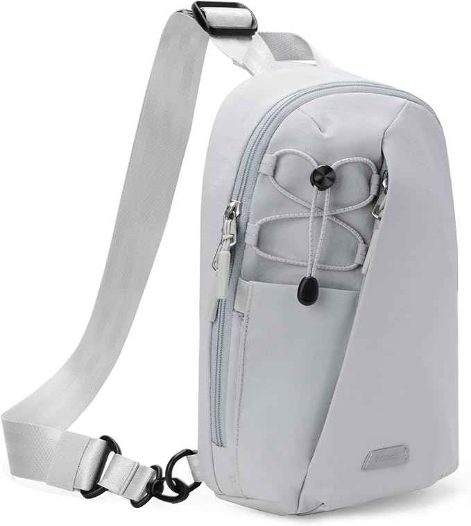 Inateck Sling Bag X-Row with RFID Blocking, Spacious Crossbody Shoulder Chest Everyday Carry Bag with Quick-adjust Strap, Water-resistant Sling Backpack for Men, Women, Travel, Cycling, Hiking, Gray