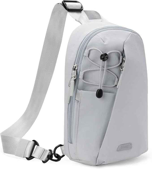 Inateck Sling Bag X-Row with RFID Blocking, Spacious Crossbody Shoulder Chest Everyday Carry Bag with Quick-adjust Strap, Water-resistant Sling Backpack for Men, Women, Travel, Cycling, Hiking, Gray