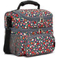 Double Layer Cooler Insulated Lunch Bag Adult Lunch Box Large Tote Bag for Men (Floral)