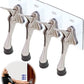 Door Stopper with Adhesive Bracket Stickers, No Drilling or Tools Needed, Available for All Doors, Door Holder, Heavy Door Stop, KickDown Door Stoppers by HASHI (Satin Nickel/Bracket 4pack)