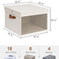StorageWorks Storage Bins with Lid and Clear Window, Fabric Storage Boxes with Lids, Stackable Basket for Shelves, Closet Organizer and Storage Bins, Beige, Jumbo, 4-Pack