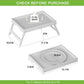 Bed Tray Table with Folding Legs, Bamboo Breakfast in Bed for Kitchen Serving Tray, Sofa, Eating, Used As Laptop Desk Snack Tray (4 Pack, White Color)