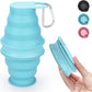 Nefeeko Collapsible Water Bottle,17oz(500ml) Reuseable BPA Free Silicone Foldable Water Bottles for Travel Gym Camping Hiking, Portable Leak Proof Sports Water Bottle with Carabiner