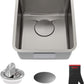 KRAUS Dex 17-Inch Undermount Single Bowl TRU16 Gauge Stainless Steel Kitchen Bar Sink with DrainAssure WaterWay and VersiDrain Assembly in Radiant Pearl Finish, KD1US17B