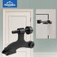 HOMOTEK 2 Pack Hinge Pin Black Door Stopper,Adjustable Deluxe Heavy Duty Door Stopper 2-1/2"x1-3/4”,with Black Rubber Bumper Tips