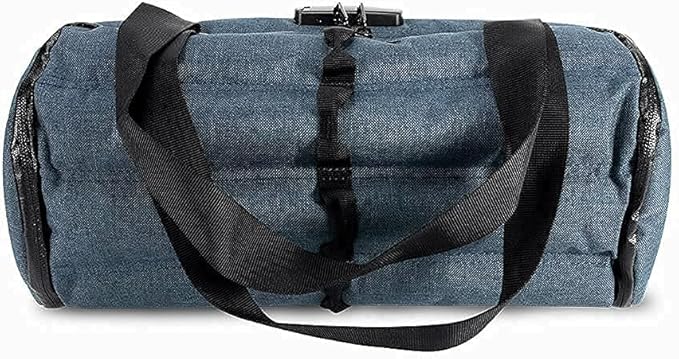 Skunk Duffle bag Medium 16"- Smell Proof - With combo lock - PATENT PENDING (Blue Navy, 16"x7.5")
