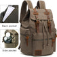 AUGUR High Capacity Canvas Vintage Backpack - for School College Hiking Travel 12-17" Laptop