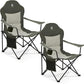 EVER ADVANCED Camping Chairs, Lawn Chairs Outdoor Sports Chairs, Folding Chair 2 Pack Camping Chairs for Adults, Supports 400lbs, Green