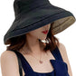 Women Wide Brim Sun Hats Metal Wired Edge Summer UV Protection Beach Fishing Hat for Hiking Garden Travel Chin Strap
