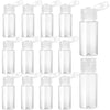 Travel Size Make up Sample Containers, 12 Clear Plastic Mini Travel Bottles, 1/2 Oz, Leak Proof, User-Friendly, Versatile Usage for Travel Liquid Toiletries