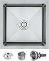 POPFLY 18 x 18 Inch Undermount Kitchen Sinks, Stainless Steel Single Bowl 9 Inches Deep Utility Small Bar or Prep Sinks, Brushed Nickel Laundry Room Sink（18×18×9）