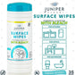 12 Pack Surface Cleaning Wipes with Bleach, All-Purpose Cleaner for Bathroom, Kitchen, Office, 420 Count Canister, 7.5" x 7" Sheet, Fresh Scent, Lint Free & Durable