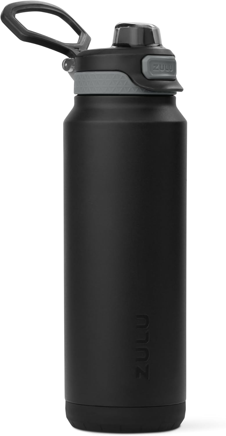 ZULU Powerfill Pro 32oz Stainless Steel Water Bottle with Quick Fill Lid, Triple Walled Vacuum Insulated Metal, Leak Proof Locking Lid, Sip and Chug, Reusable BPA Free, Black - Roamly