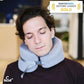 C CUSHION LAB Extra Support Travel Pillow, Award-Winning Patented Ergonomic Design for Chin & Neck Support Memory Foam Neck Pillow, Compact Airplane Pillow for Traveling, Flight, Car (Black, Large)